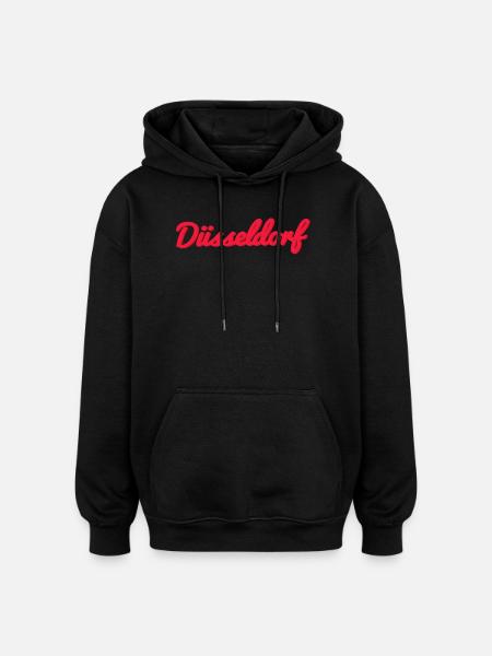 Düsseldorf Script Stadtlogo - Oversized Unisex Hoodie - Schwarz