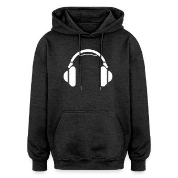 Earphones Headphones Music Music Icon Icon - Oversized Unisex Hoodie - charcoal grey - Front - Noah (186cm)