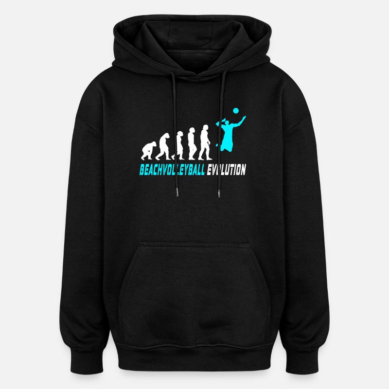 Beachvolleyball Evolution Design / Geschenkidee - Oversized Unisex Hoodie - Schwarz