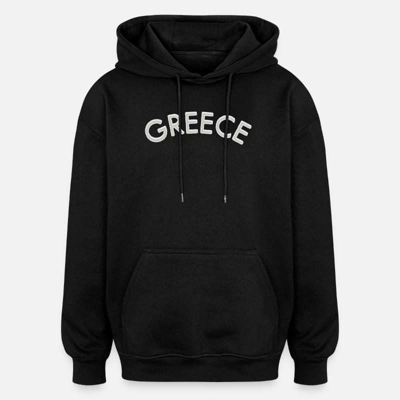 Greece Curve Font Design - Oversized Unisex Hoodie - black