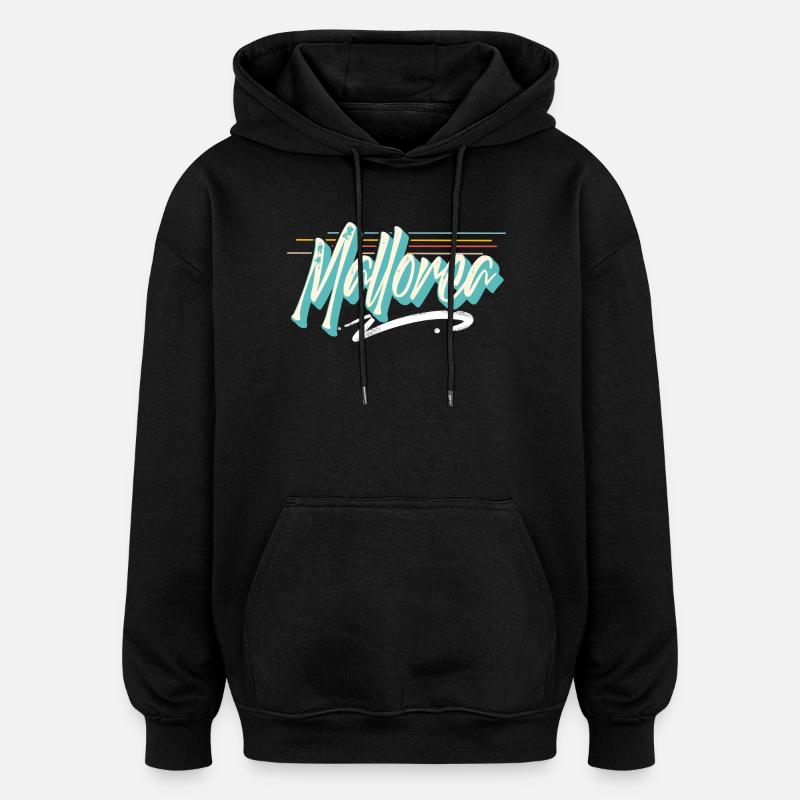 Majorque - Sweat à capuche oversize unisexe - noir