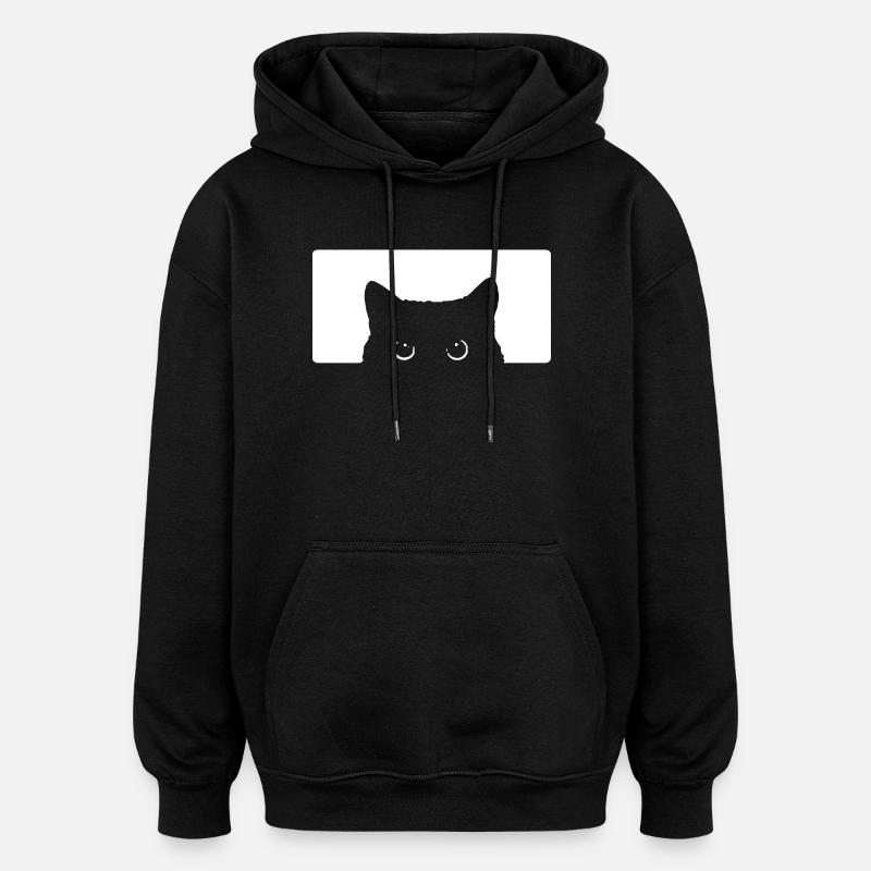regard de chat cat look - Sweat à capuche oversize unisexe - noir