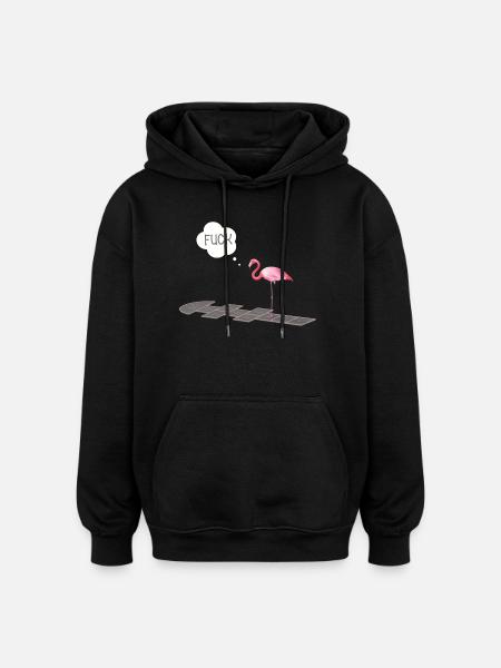 Flamingo mit einem Problem - Oversized Unisex Hoodie - Schwarz