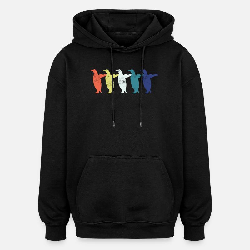 Penguin Penguins - Oversized Unisex Hoodie - black