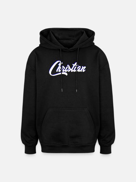 Personalized Christian Name Lettering - Oversized Unisex Hoodie - black
