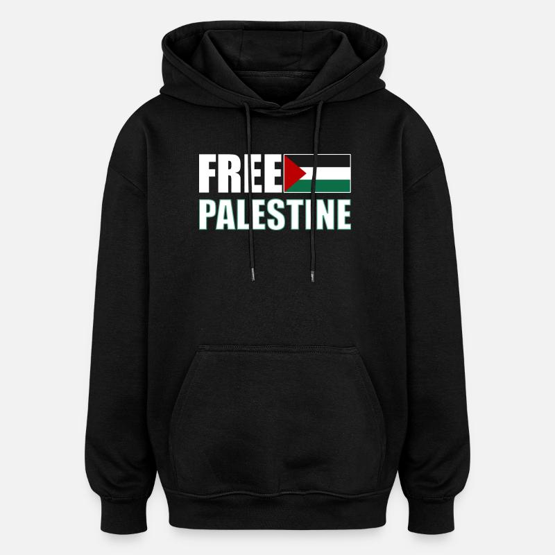 Free Palestine - Sweat à capuche oversize unisexe - noir
