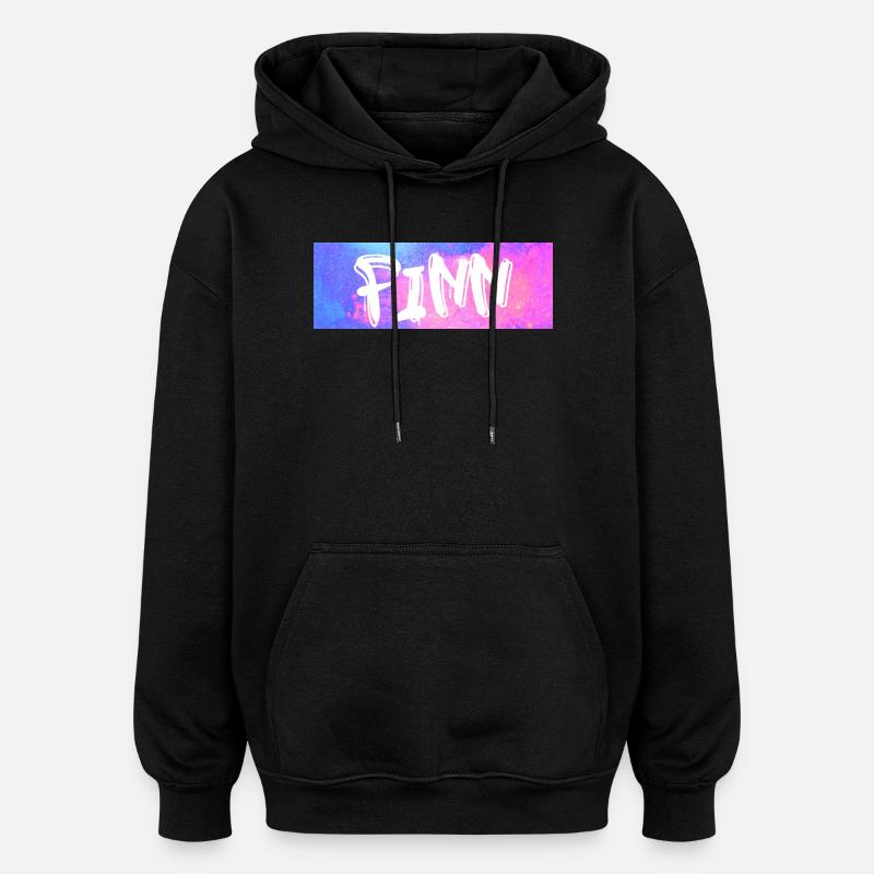 Finn: Neon Graffiti Galaxy - Oversized Unisex Hoodie - black