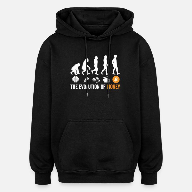 Evolution of Money Bitcoin - Oversized Unisex Hoodie - black
