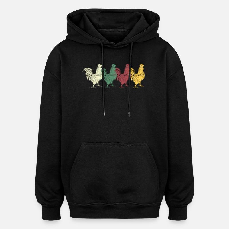 Hahn - Sweat à capuche oversize unisexe - noir