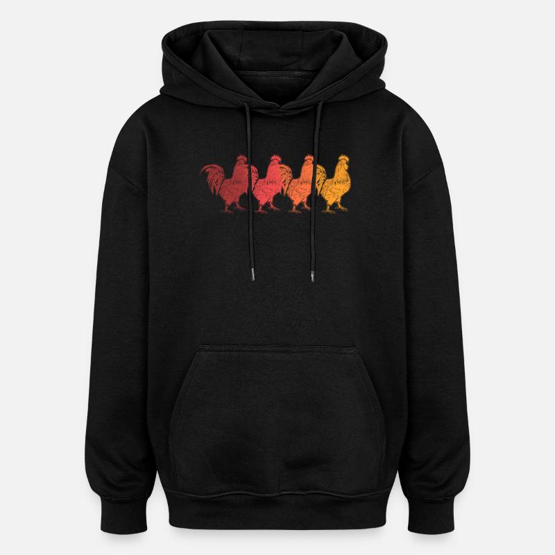 Hahn - Sweat à capuche oversize unisexe - noir