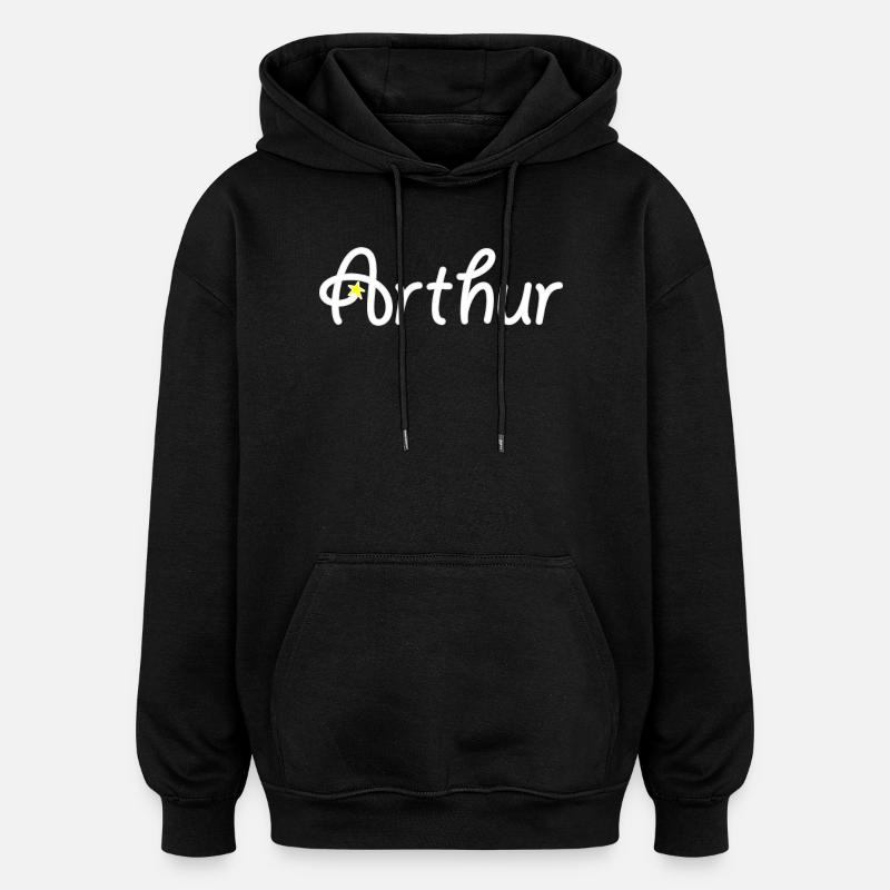 Arthur - Sweat à capuche oversize unisexe - noir