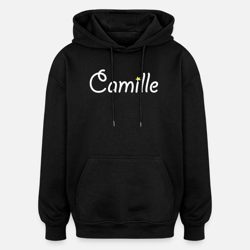 Camille - Sweat à capuche oversize unisexe - noir