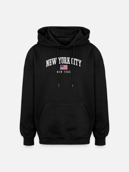 New York USA - Oversized Unisex Hoodie - black