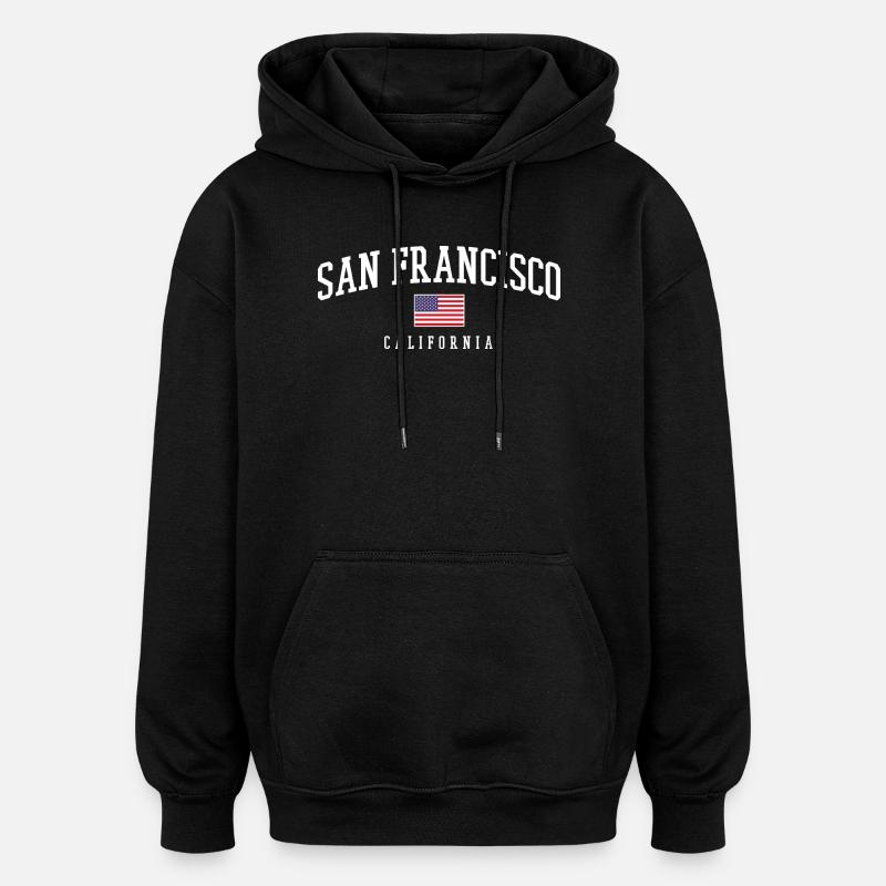 San Francisco Californie - Sweat à capuche oversize unisexe - noir