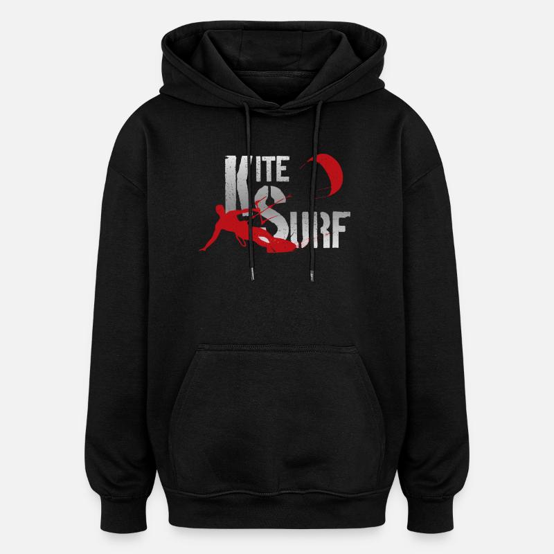 KITESURFEN - Oversized Unisex Hoodie - Schwarz