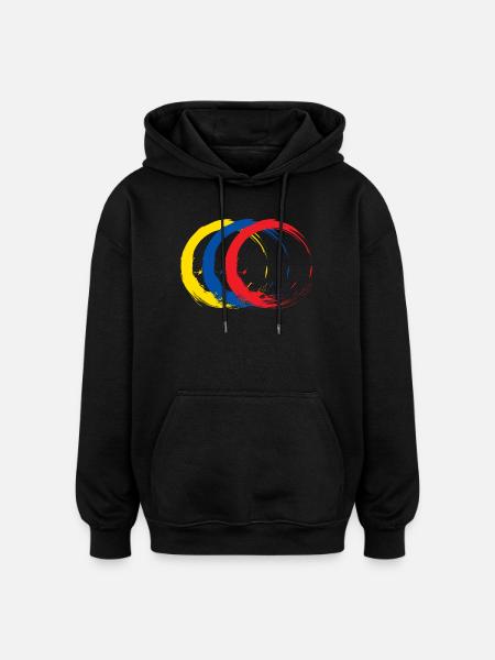 Équateur - Sweat à capuche oversize unisexe - noir