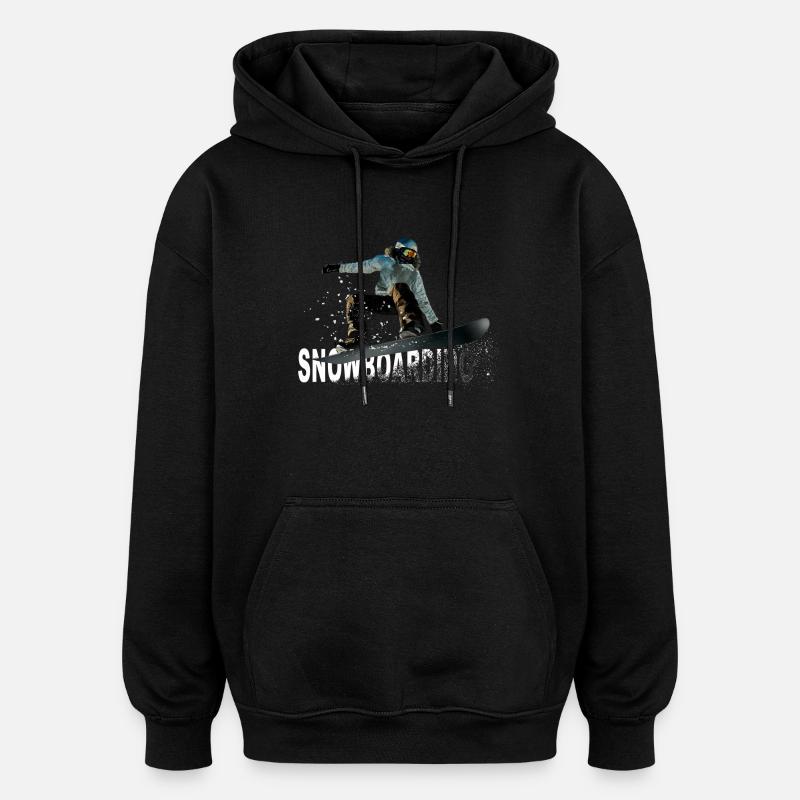 snowboarding - Sweat à capuche oversize unisexe - noir