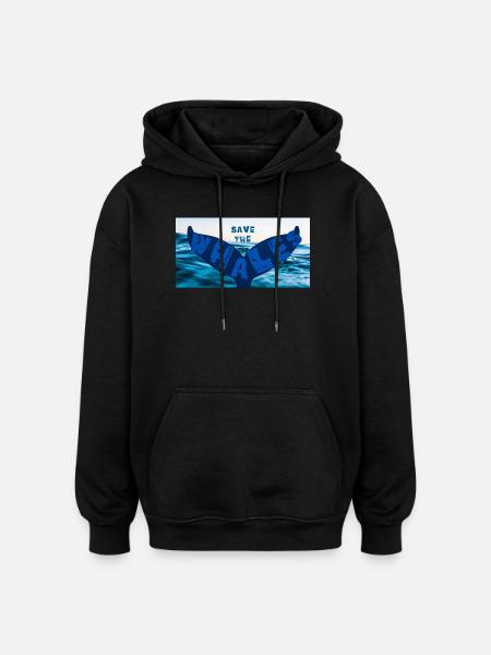 Save the whales - Oversized Unisex Hoodie - black