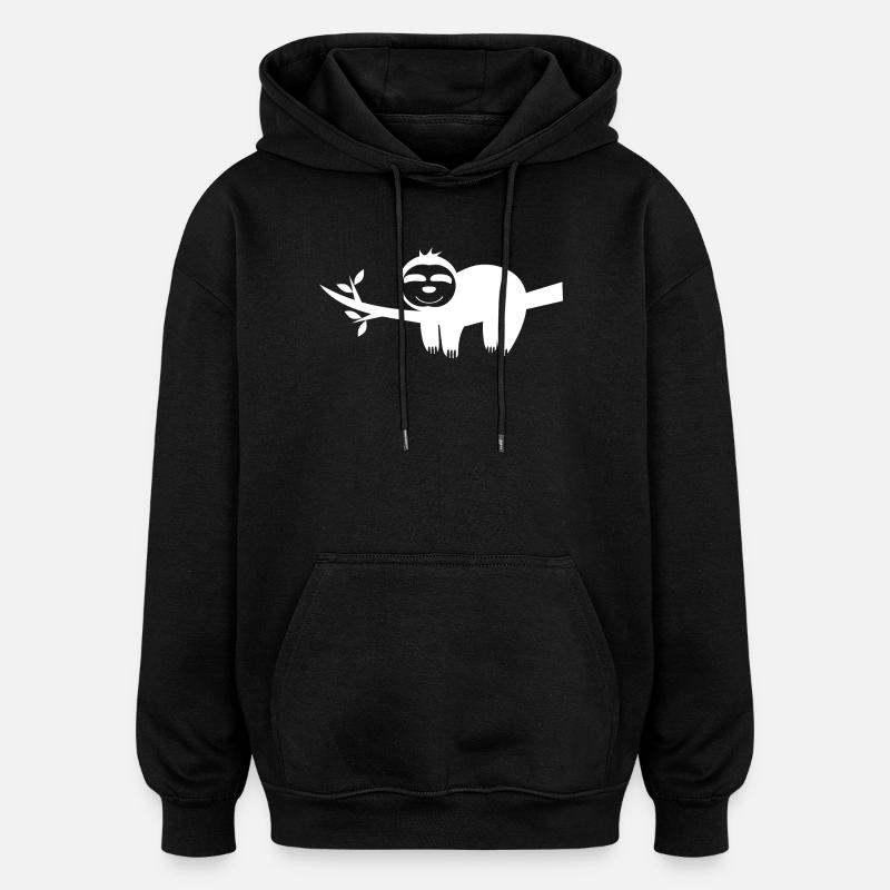 Faultier - Oversized Unisex Hoodie - Schwarz