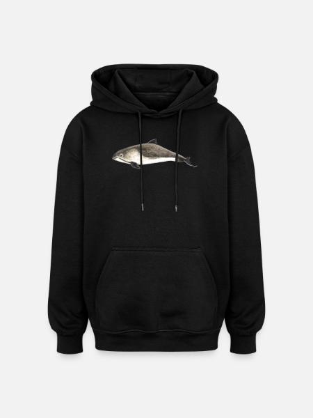 Marsouin Phocoena phocoena - Sweat à capuche oversize unisexe - noir
