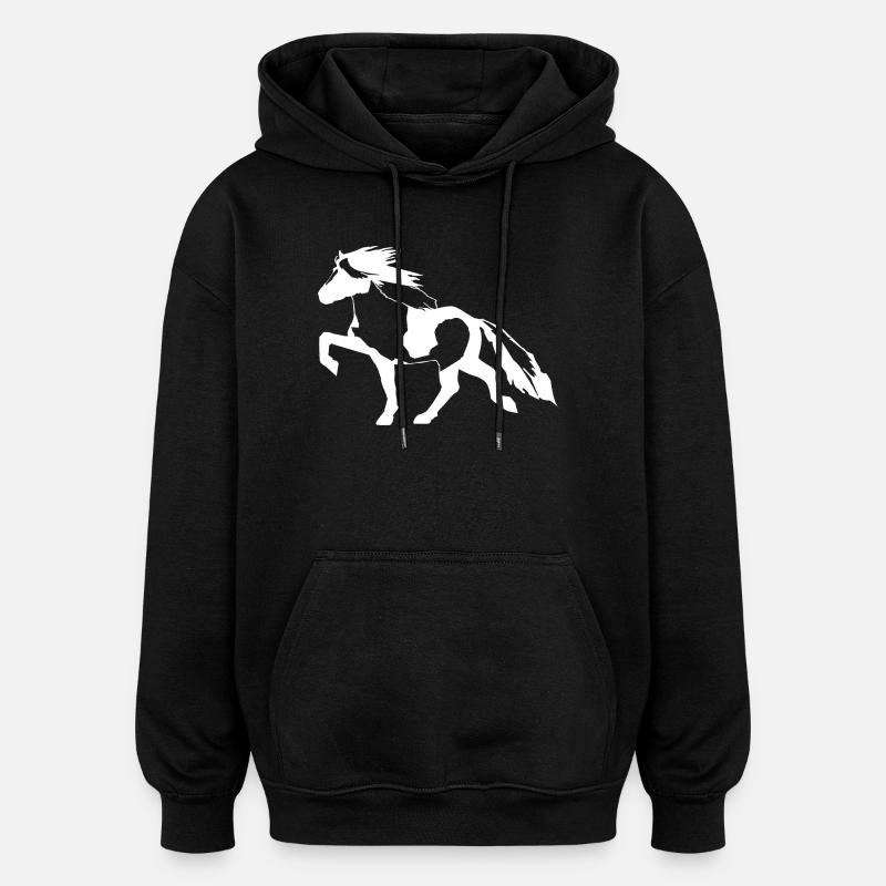 Edles Islandpferd Schecke gefleckter Isländer - Oversized Unisex Hoodie - Schwarz