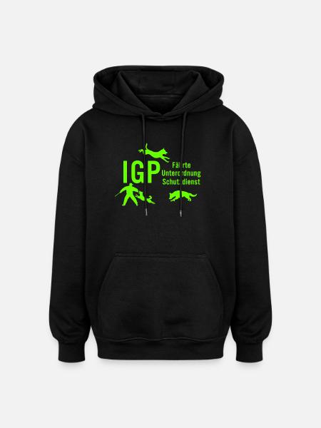 IGP Hundesport - Green - Oversized Unisex Hoodie - Schwarz