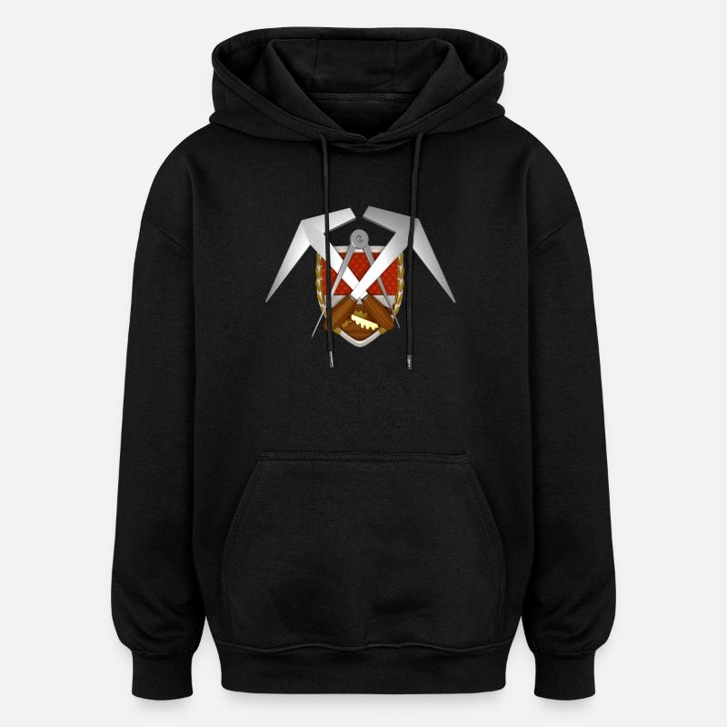 Handwerk Dachdecker Emblem - Oversized Unisex Hoodie - Schwarz