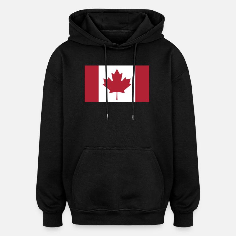 Étui de téléphone drapeau canadien - Sweat à capuche oversize unisexe - noir