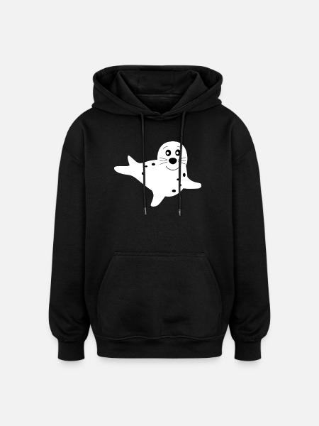 sæl hvide sæler sæler dyr - Oversize unisex hoodie - sort