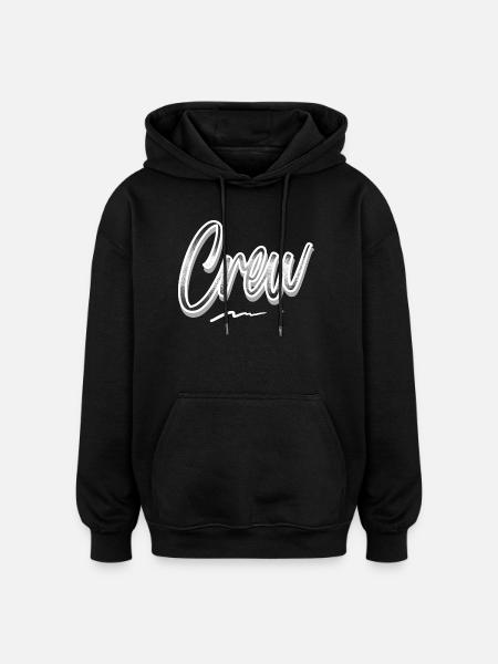 Crew - Oversized Unisex Hoodie - black