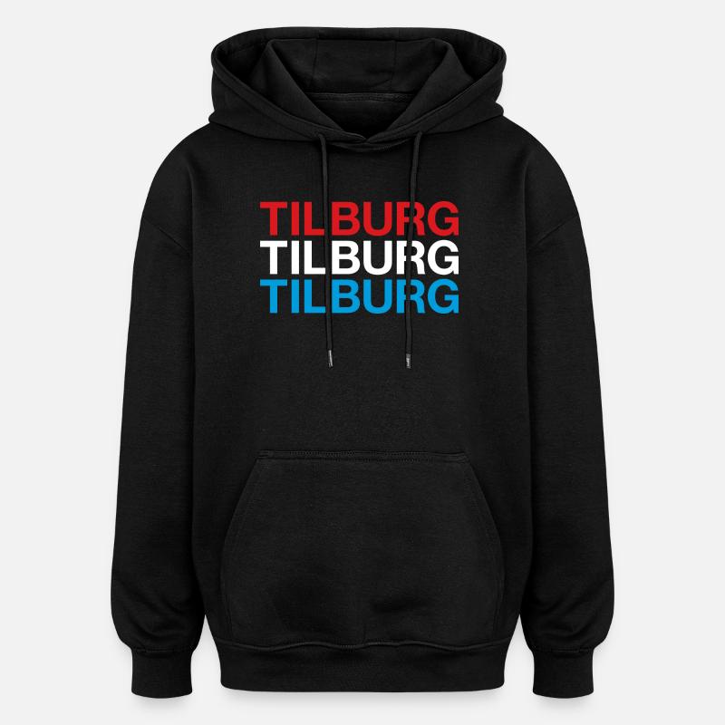 TILBURG Pays-Bas Drapeau des Pays-Bas - Sweat à capuche oversize unisexe - noir