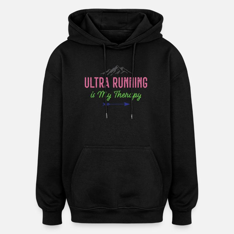 Ultra Running is My Therapy - Oversized Unisex Hoodie - black