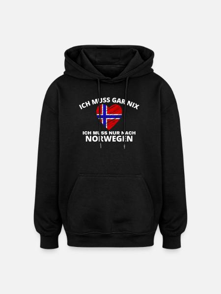 Norwegen - Oversized Unisex Hoodie - Schwarz