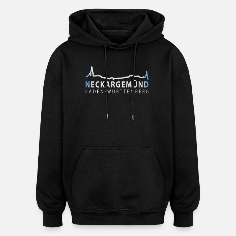 Neckargemünd - Silhouette - Oversized Unisex Hoodie - Schwarz