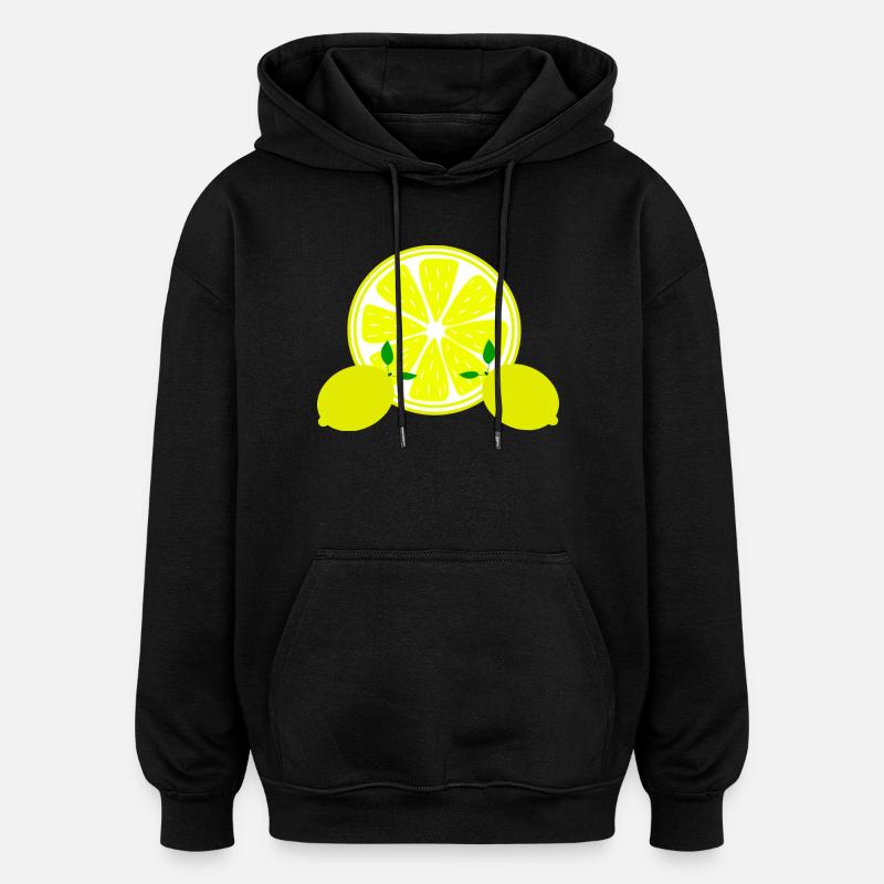 Zitrone Limone Limette - Oversized Unisex Hoodie - Schwarz