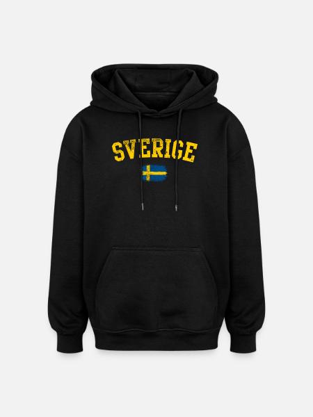 Sverige-Bogen-Flaggenemblem - Oversized Unisex Hoodie - Schwarz