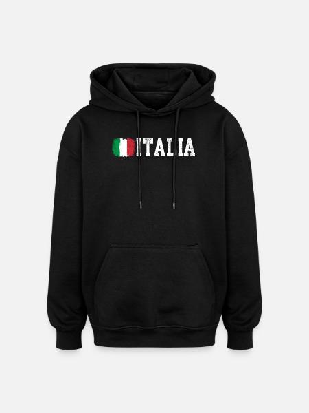 Drapeau de l’Italie - Sweat à capuche oversize unisexe - noir
