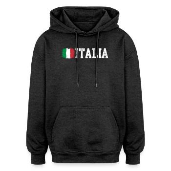 Italienische Flagge - Oversized Unisex Hoodie - Anthrazit - Vorne - Noah (186cm)
