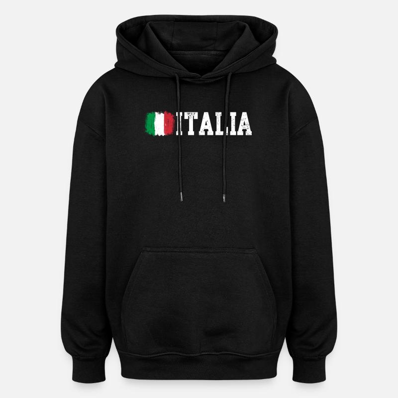 Drapeau de l’Italie - Sweat à capuche oversize unisexe - noir