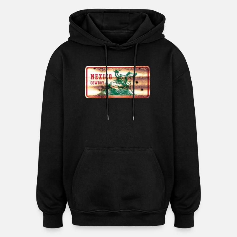 Mexiko Cowboy Schild - Oversized Unisex Hoodie - Schwarz