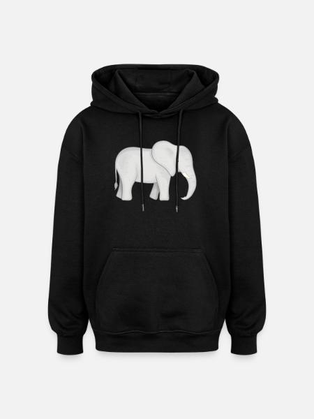 Bébé éléphant - Sweat à capuche oversize unisexe - noir