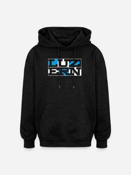 Lucerne Geometric Wordmark - Oversized Unisex Hoodie - black