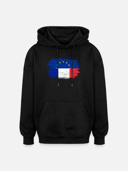 Brushstroke EU France Flag Mashup - Oversized Unisex Hoodie - black