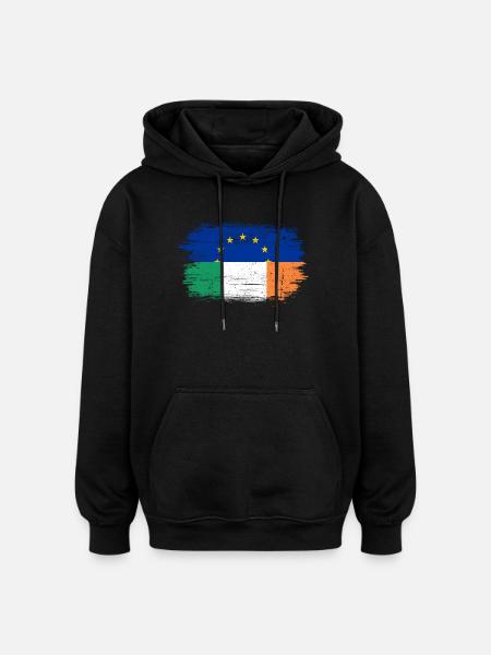 EU Italy Flag Fusion - Oversized Unisex Hoodie - black