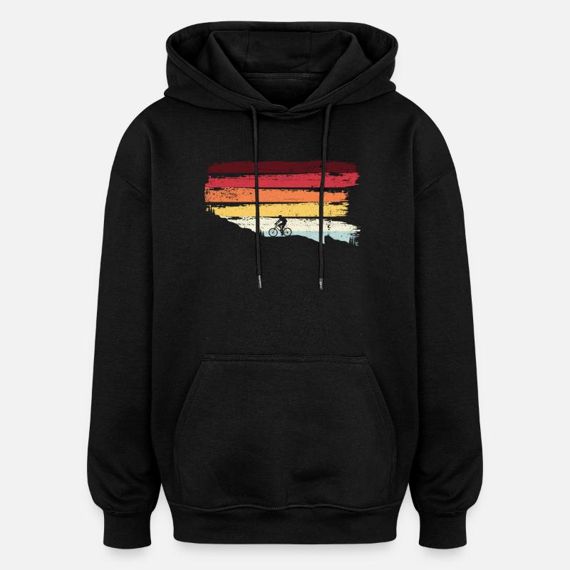 Regenbogenfahrt bei Sonnenuntergang - Oversized Unisex Hoodie - Schwarz