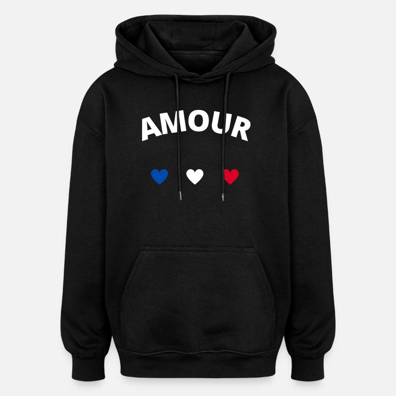 Amour - Sweat à capuche oversize unisexe - noir
