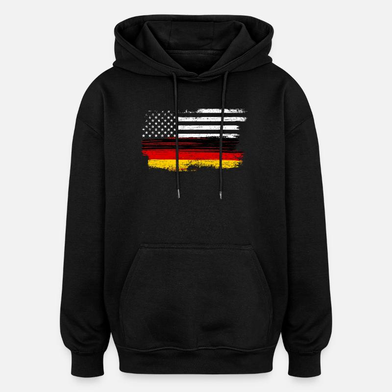 Grunge Flagge Pinselstrich - Oversized Unisex Hoodie - Schwarz