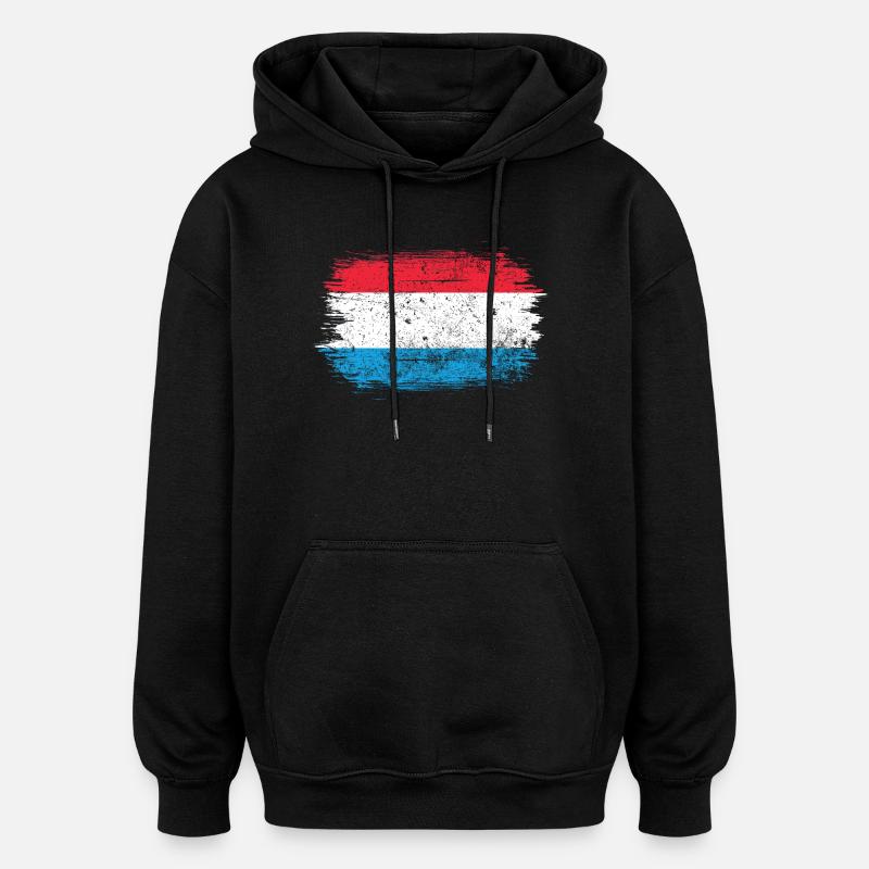 Coup de pinceau Drapeau néerlandais - Sweat à capuche oversize unisexe - noir