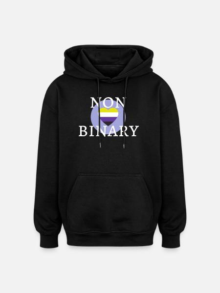 Gender-neutral YES! - Oversized Unisex Hoodie - black