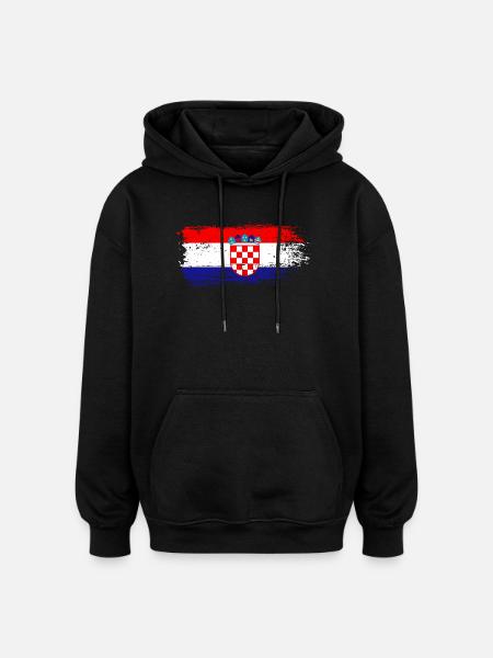 Drapeau de la Croatie - Sweat à capuche oversize unisexe - noir